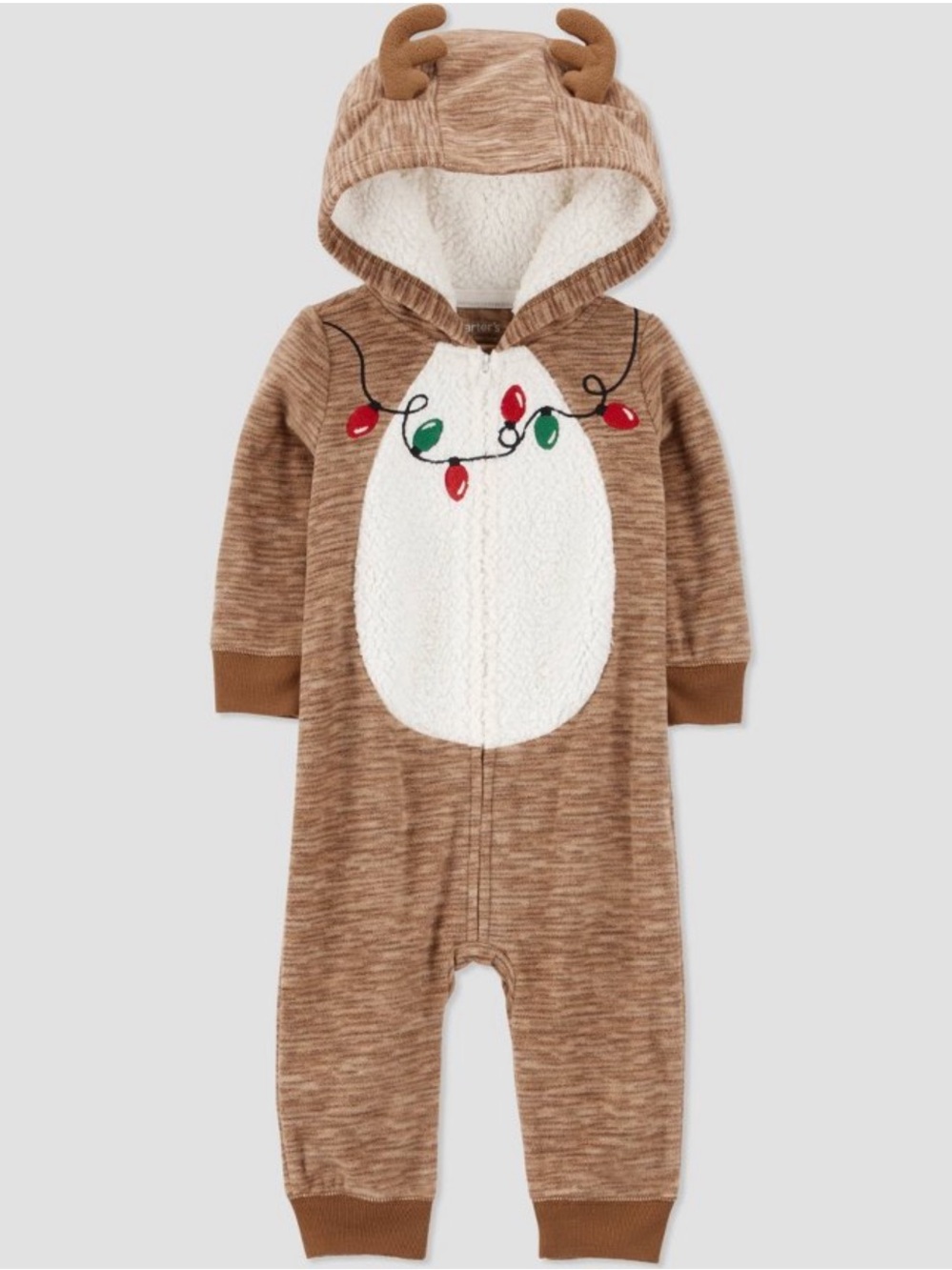 NWT Carter's Festive Reindeer Hooded Footie